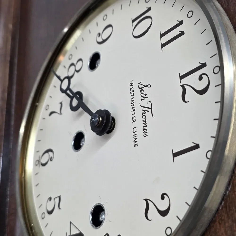 VRG Seth Thomas Mantel Clock WOODBURY 1302A Mahogany UNTESTED